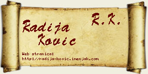 Radija Ković vizit kartica